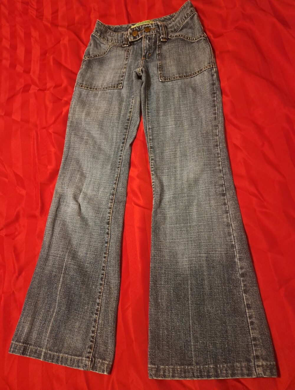 Numero  Women's Wide Leg Flare Jeans in Faded Blue Wash